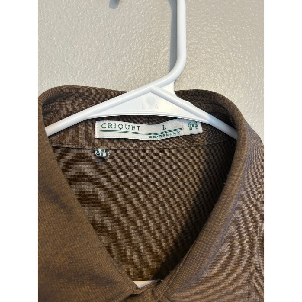 Criquet Performance golf Jersey Players polo Shirt Woodsmoke 
large preppy - Picture 5 of 7